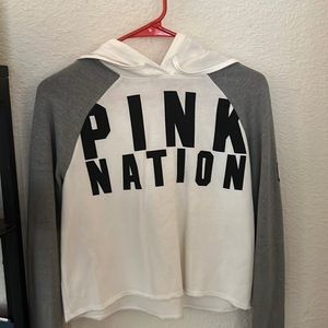 Pink branded crop top